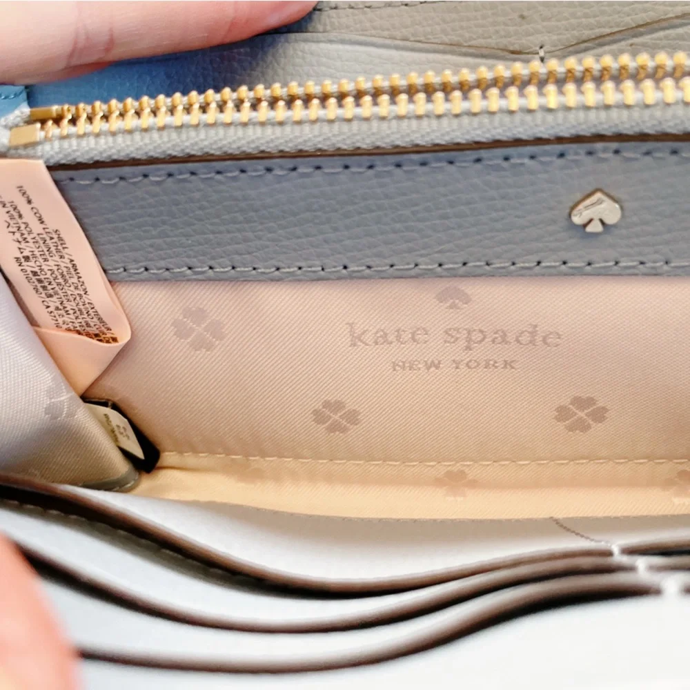 kate spade light blue zip-around continental wallet - Picture 8 of 8